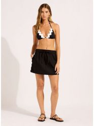 Seafolly Spódnica w kolorze czarnym rozmiar: M. Czarne spódnice Seafolly, na co dzień, m, bez wzorów, mini, proste. Za 189.95 zł.