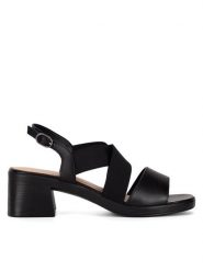 Lasocki Sandały RST-3248-04 Czarny. Czarne sandały Lasocki, bez wzorów, z materiału, bez obcasa, na słupku, bez zapięcia. Za 169.99 zł.