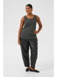 KAFFE curve Top w kolorze antracytowym rozmiar: M. Czarne topy KAFFE curve, m, bez wzorów, bez kołnierzyka, bez ramiączek. Za 86.99 zł.