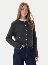Tommy Hilfiger Kardigan WW0WW46441 Szary Regular Fit. Szare kardigany TOMMY HILFIGER, m, bez wzorów, z wełny. Za 899.99 zł.