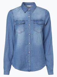 Vila koszula jeansowa Kobiety Bawełna niebieski, L. Niebieskie koszule Vila, l, bez wzorów, z bawełny, bez kołnierzyka, bez ramiączek. Za 219.95 zł.