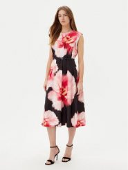 DKNY Sukienka koktajlowa DD5H2J04 Czarny Regular Fit. Czarne sukienki DKNY, bez wzorów, z syntetyku, wizytowe, bez kołnierzyka, bez ramiączek. Za 489.99 zł.