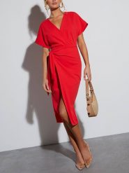 LA Angels Sukienka w kolorze czerwonym rozmiar: L. Czerwone sukienki LA Angels, l, bez wzorów, bez kołnierzyka, bez ramiączek, midi. Za 130.99 zł.