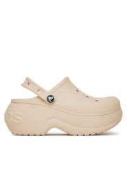 Crocs Klapki C-BELLA CLOG 210062-11S Beżowy. Brązowe klapki Crocs, bez wzorów, z tworzywa sztucznego, bez obcasa. Za 279.99 zł.