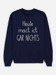 WOOOP Bluza "Heute Mach Ich Gar Nichts" w kolorze granatowym rozmiar: S. Niebieskie bluzy Wooop, s, bez wzorów, z bawełny, bez kaptura. Za 78.10 zł.