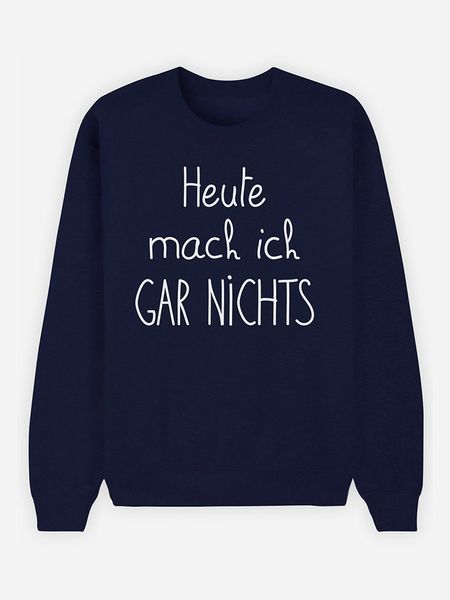 WOOOP Bluza "Heute Mach Ich Gar Nichts" w kolorze granatowym rozmiar: S. Niebieskie bluzy Wooop, s, bez wzorów, z bawełny, bez kaptura. Za 86.78 zł.