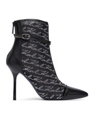 KARL LAGERFELD Botki Sarabande KL30976 Czarny. Czarne botki KARL LAGERFELD, bez wzorów, ze skóry, bez obcasa, na szpilce, bez zapięcia. Za 1,099.00 zł.