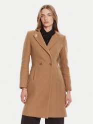 Rinascimento Płaszcz wełniany CFC0126218003 Beżowy Regular Fit. Brązowe płaszcze Rinascimento, na zimę, xl, bez wzorów, z syntetyku, bez kaptura. Za 909.99 zł.
