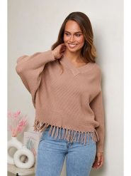 Soft Cashmere Sweter w kolorze karmelowym rozmiar: 34/36. Brązowe swetry Soft Cashmere, bez wzorów, ze splotem, bez ramiączek. Za 149.95 zł.