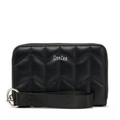 Duży Portfel Damski DeeZee. Czarne portfele DeeZee, bez wzorów. Za 49.99 zł.