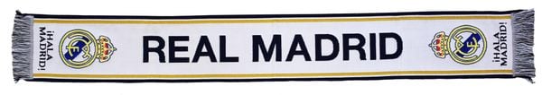 Szalik Real Madryt - licencjonowany 140 cm x 20 cm. Niebieskie szaliki REAL MADRID, bez wzorów, z materiału. Za 94.88 zł.