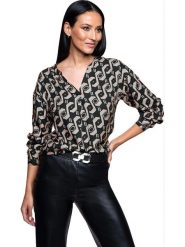 Heine Bluzka w kolorze czarnym rozmiar: 40. Czarne bluzki Heine, bez wzorów, z wiskozy, bez kołnierzyka, bez ramiączek. Za 91.77 zł.