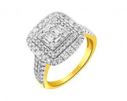 Pierścionek z żółtego złota z diamentami - 1,00 ct - próba 585. Żółte pierścionki Apart, z diamentem, złote. Za 9,590.00 zł.