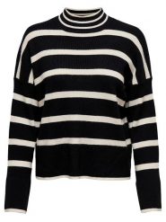 ONLY Sweter "Ibi" w kolorze kremowo-czarnym rozmiar: M. Brązowe swetry Only, m, bez wzorów, bez ramiączek. Za 101.45 zł.