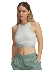 Under Armour Top "Meridian" w kolorze szarym rozmiar: S. Szare koszulki sportowe Under Armour, bez wzorów, prążkowane, bez ramiączek. Za 79.99 zł.