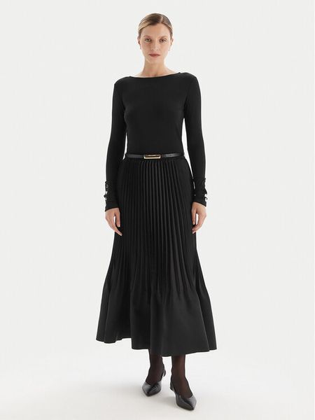 Fracomina Sukienka dzianinowa FS25WD2003W411F9 Czarny Slim Fit. Czarne sukienki Fracomina, l, bez wzorów, z dzianiny, bez kołnierzyka, bez ramiączek. Za 739.99 zł.