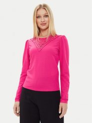 Morgan Bluzka 241-TANIO Różowy Regular Fit. Czerwone bluzki Morgan, s, bez wzorów, z syntetyku, bez kołnierzyka, bez ramiączek. Za 129.99 zł.