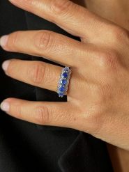 OR Carats Złoty pierścionek z diamentami i kamieniami szlachetnymi rozmiar: 50. Niebieskie pierścionki OR Carats, z diamentem, złote. Za 2,122.99 zł.