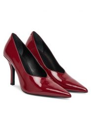 Patrizia Pepe Szpilki 8Z0106 L125 Czerwony. Czerwone szpilki Patrizia Pepe, bez wzorów, z lakierowanej skóry, bez obcasa, na szpilce, bez zapięcia. Za 1,389.00 zł.