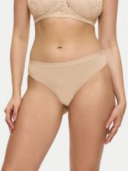 Triumph Stringi Sense Of Modal 10224759 Beżowy. Brązowe stringi Triumph, bez wzorów, z syntetyku. Za 39.99 zł.