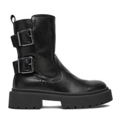 Botki JENNY. Czarne botki Jenny, bez wzorów, bez obcasa, na płaskiej podeszwie, bez zapięcia. Za 189.99 zł.