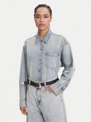 Miss Sixty Koszula jeansowa 6S1XJ49500 Niebieski Loose Fit. Niebieskie koszule Miss Sixty, m, bez wzorów, z bawełny, bez kołnierzyka, bez ramiączek. Za 889.99 zł.