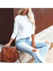 Milan Kiss Koszulka w kolorze białym rozmiar: L. Białe bluzki Milan Kiss, l, bez wzorów, bez kołnierzyka, bez ramiączek. Za 124.11 zł.