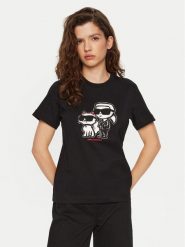 KARL LAGERFELD T-Shirt A1W17129 Czarny Regular Fit. Czarne t-shirty KARL LAGERFELD, s, bez wzorów, z bawełny, bez kołnierzyka, bez ramiączek. Za 239.99 zł.