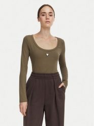 Guess Body V4YP07 J1314 Khaki Slim Fit. Brązowe body Guess, l, z aplikacjami, z bawełny. Za 194.99 zł.