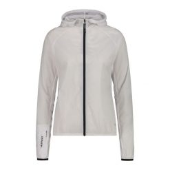 Kurtka wiatrówka damska CMP Taria. Białe kurtki sportowe CMP, bez wzorów, z kapturem, do biegania. Za 224.69 zł.