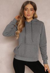 Ciemnoszara Bluza Basic z Kapturem Corbetes. Szare bluzy Renee, xl, bez wzorów, z dresówki, z kapturem. Za 44.99 zł.
