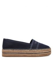Tommy Hilfiger Espadryle Denim Platform Espadrille FW0FW08543 Granatowy. Niebieskie espadryle TOMMY HILFIGER, bez wzorów, z denimu, bez obcasa, bez zapięcia. Za 269.99 zł.