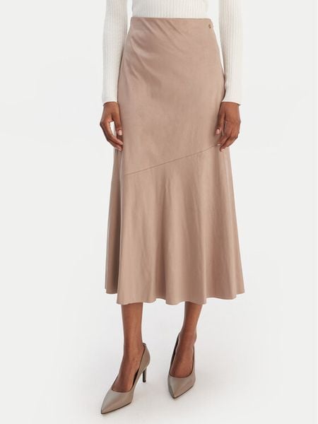 Guess Spódnica midi W6RD15 WJ472 Beżowy Regular Fit. Brązowe spódnice Guess, s, z aplikacjami, z syntetyku, midi. Za 479.99 zł.