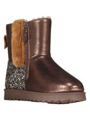Geographical Norway Botki zimowe "Oglitter" w kolorze brązowym rozmiar: 38. Brązowe botki Geographical Norway, na zimę, bez wzorów, z futra, bez obcasa, bez zapięcia. Za 85.45 zł.