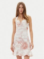 Guess Sukienka letnia W5GK40D5NC1 Biały Slim Fit. Białe sukienki Guess, na lato, xl, z aplikacjami, z bawełny, bez kołnierzyka, bez ramiączek. Za 549.99 zł.