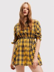 Desigual Sukienka koszulowa Verona 22WWVW69 Żółty Regular Fit. Żółte sukienki Desigual, m, bez wzorów, z bawełny, bez kołnierzyka, bez ramiączek, koszulowe. Za 259.99 zł.