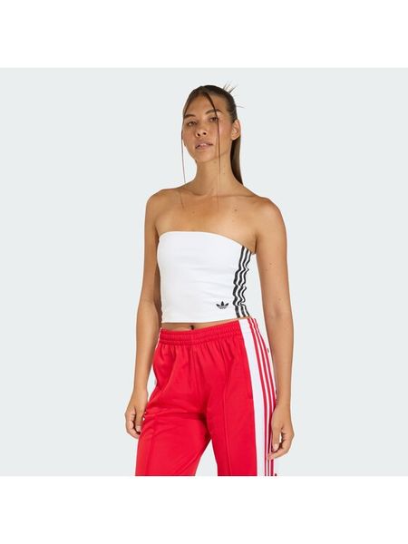 Adidas Top 3-Stripes KD6235 Biały Slim Fit. Białe topy Adidas, m, bez wzorów, z syntetyku, bez kołnierzyka, bez ramiączek. Za 108.99 zł.