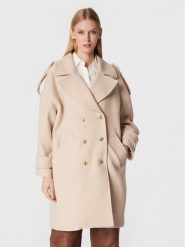 Ba&sh Płaszcz wełniany Monteau Tonio 1H22TONI Beżowy Oversize. Brązowe płaszcze Ba&sh, na zimę, xs, bez wzorów, z wełny, bez kaptura. Za 2,279.00 zł.