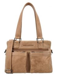 HIDE & STITCHES Skórzana torebka w kolorze beżowym - 27 x 18 x 10 cm rozmiar: onesize. Brązowe torby na ramię HIDE & STITCHES, bez wzorów, z materiału, na ramię, bez dodatków. Za 252.99 zł.