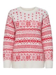 ONLY Sweter Xmas Nordic 15354824 Czerwony Regular Fit. Czerwone swetry Only, xs, bez wzorów, z syntetyku, bez ramiączek. Za 169.99 zł.