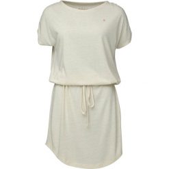 Elegancka letnia sukienka Bugatela dla kobiet - Wygodna bawełna. Białe sukienki ZSPORT, na lato, m, bez wzorów, z bawełny, eleganckie, bez kołnierzyka, bez ramiączek, dopasowane. Za 131.99 zł.