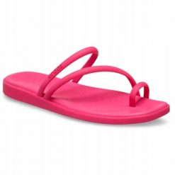 Klapki Dla Dorosłych Crocs Miami Toe Loop. Czarne klapki Crocs, bez wzorów, z materiału, bez obcasa. Za 199.99 zł.