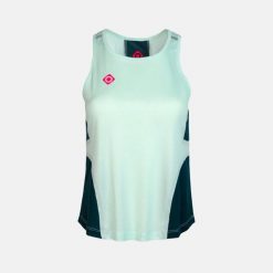 SPEZIA Technical Tank Top – lekki, oddychający i szybkoschnący. Zielone topy Izas, bez wzorów, bez kołnierzyka, bez ramiączek. Za 139.09 zł.