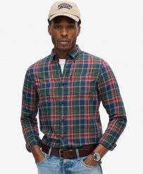Superdry Koszula Vintage Check z Bawełny Organicznej. Koszule Superdry, m, z aplikacjami, z bawełny, klasyczne, bez kołnierzyka, bez ramiączek. Za 308.45 zł.