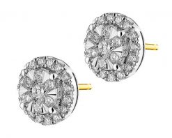 Kolczyki z żółtego i białego złota z brylantami - 1,04 ct - próba 585. Białe kolczyki Apart, z brylantem, złote. Za 11,990.00 zł.
