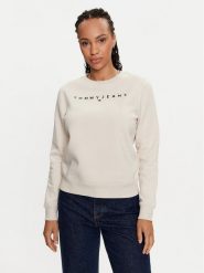 Tommy Jeans Bluza Linear DW0DW17323 Beżowy Regular Fit. Brązowe bluzy Tommy Jeans, xs, bez wzorów, z bawełny, bez kaptura. Za 119.99 zł.