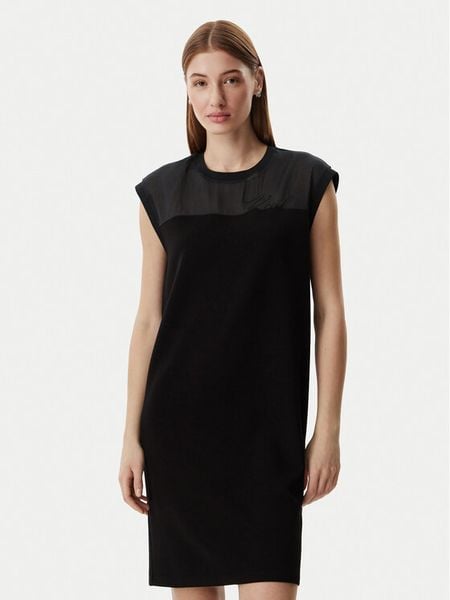 KARL LAGERFELD Sukienka codzienna B2W13033 Czarny Regular Fit. Czarne sukienki KARL LAGERFELD, na co dzień, l, bez wzorów, z syntetyku, bez kołnierzyka, bez ramiączek, proste. Za 503.99 zł.