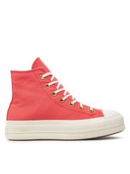 Converse Trampki Chuck Taylor All Star Lift Platform Canvas A09914C Różowy. Czerwone trampki Converse, bez wzorów, z materiału, bez zapięcia. Za 239.99 zł.