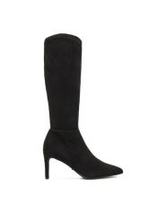 DeeZee Kozaki CEO-R25AW09641 Czarny. Czarne kozaki DeeZee, z materiału, bez obcasa, na szpilce, bez zapięcia. Za 239.99 zł.