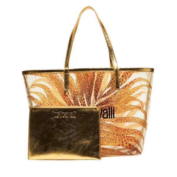 Torebka Just Cavalli. Żółte shopper Just Cavalli, bez wzorów, bez dodatków. Za 495.99 zł.